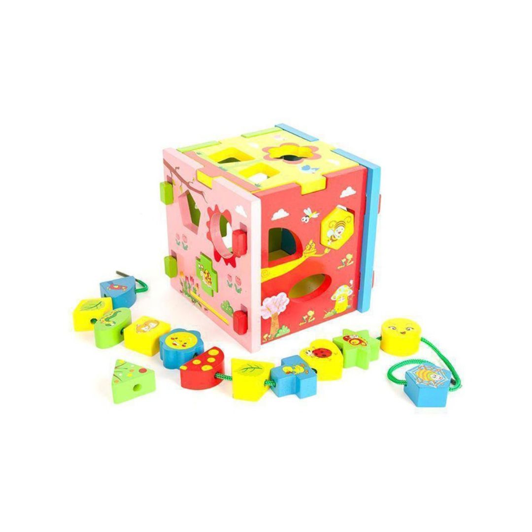 CUBO ARCOIRIS ENHEBRADO Y ENCAJE PARA NIÑOS - 1