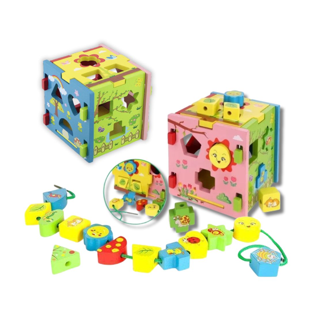CUBO ARCOIRIS ENHEBRADO Y ENCAJE PARA NIÑOS - 2
