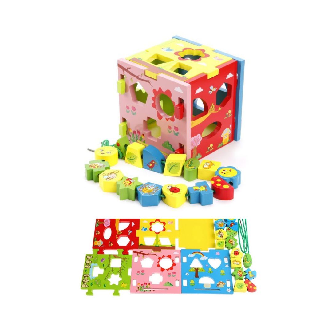 CUBO ARCOIRIS ENHEBRADO Y ENCAJE PARA NIÑOS - 3