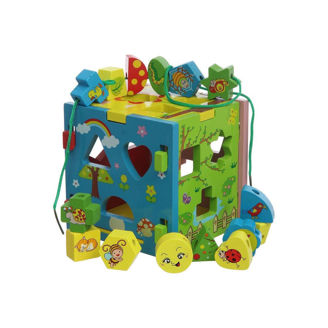 CUBO ARCOIRIS ENHEBRADO Y ENCAJE PARA NIÑOS - 4