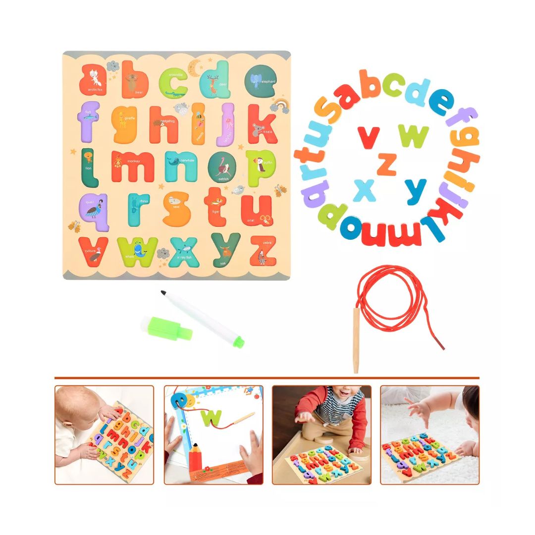 TABLERO ABC 2EN1 CON PIZARRA MULTIFUNCIONAL DE MADERA - 1