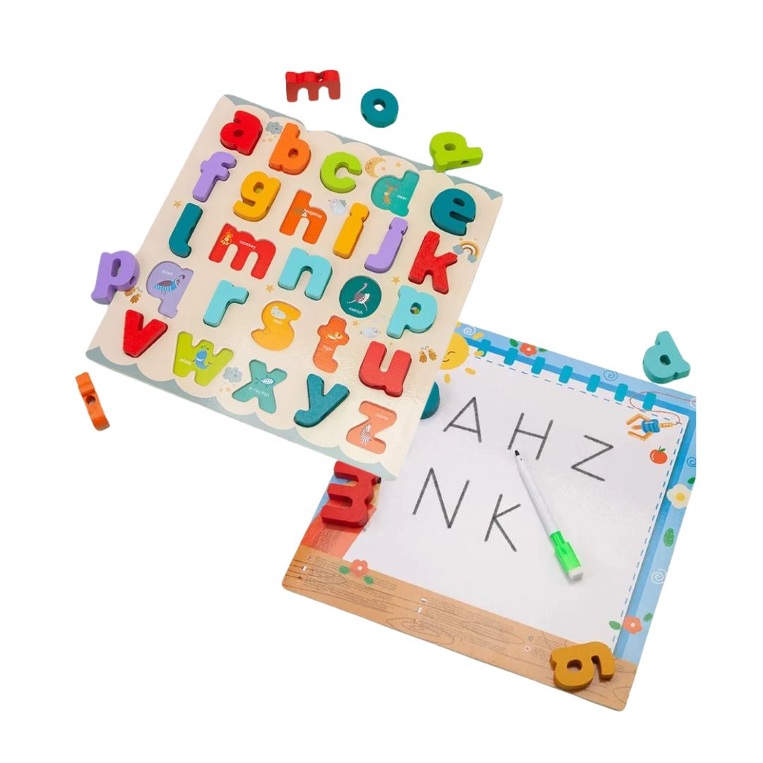 TABLERO ABC 2EN1 CON PIZARRA MULTIFUNCIONAL DE MADERA - 3