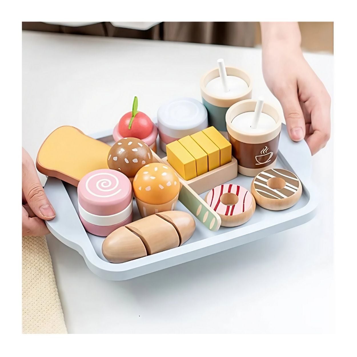 SET DESAYUNO DONAS Y PASTELES DE MADERA PARA NIÑOS - 4