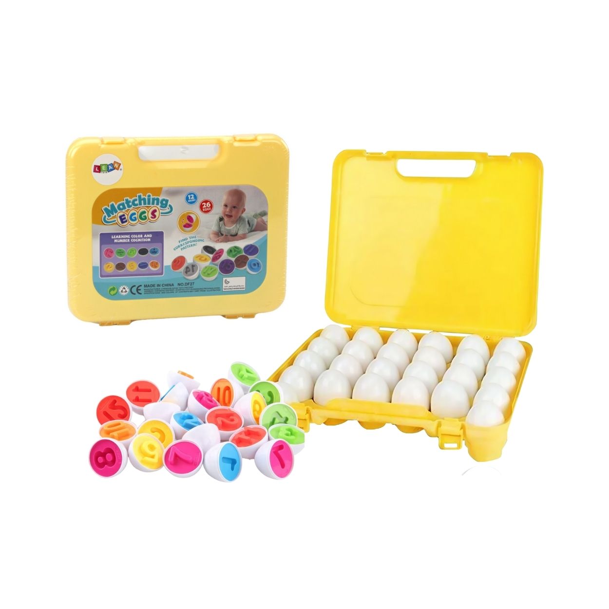 MALETA DE CLASIFICACIÓN HUEVOS COLORIDOS PARA BEBÉ - 26PCS - 1