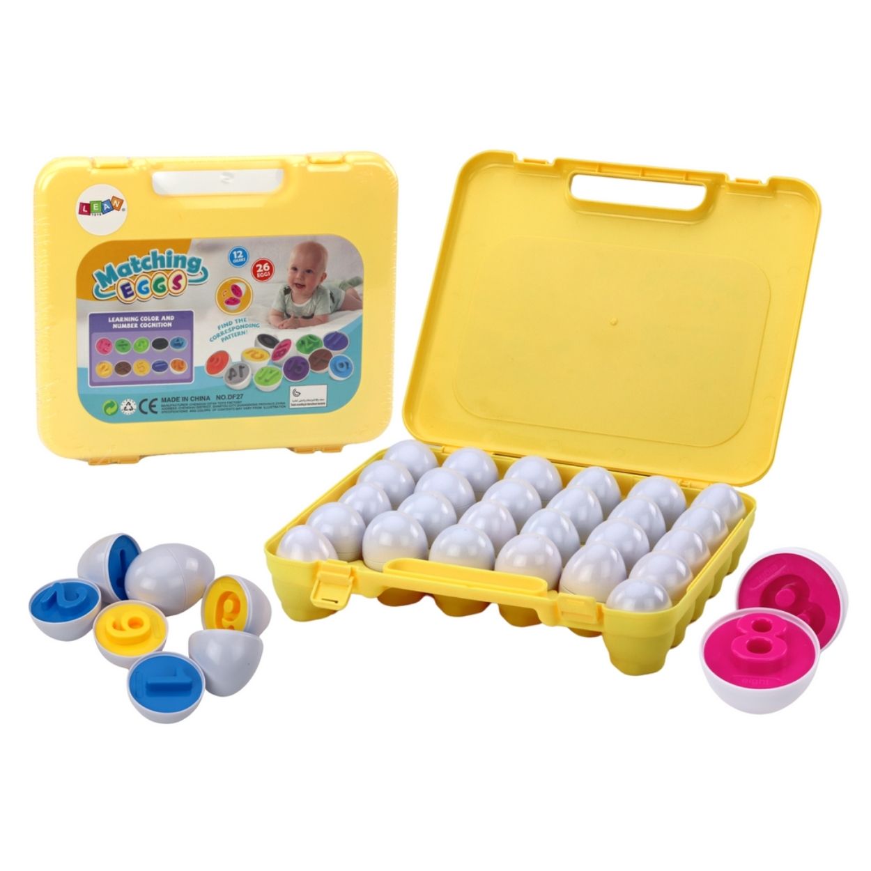 MALETA DE CLASIFICACIÓN HUEVOS COLORIDOS PARA BEBÉ - 26PCS - 3