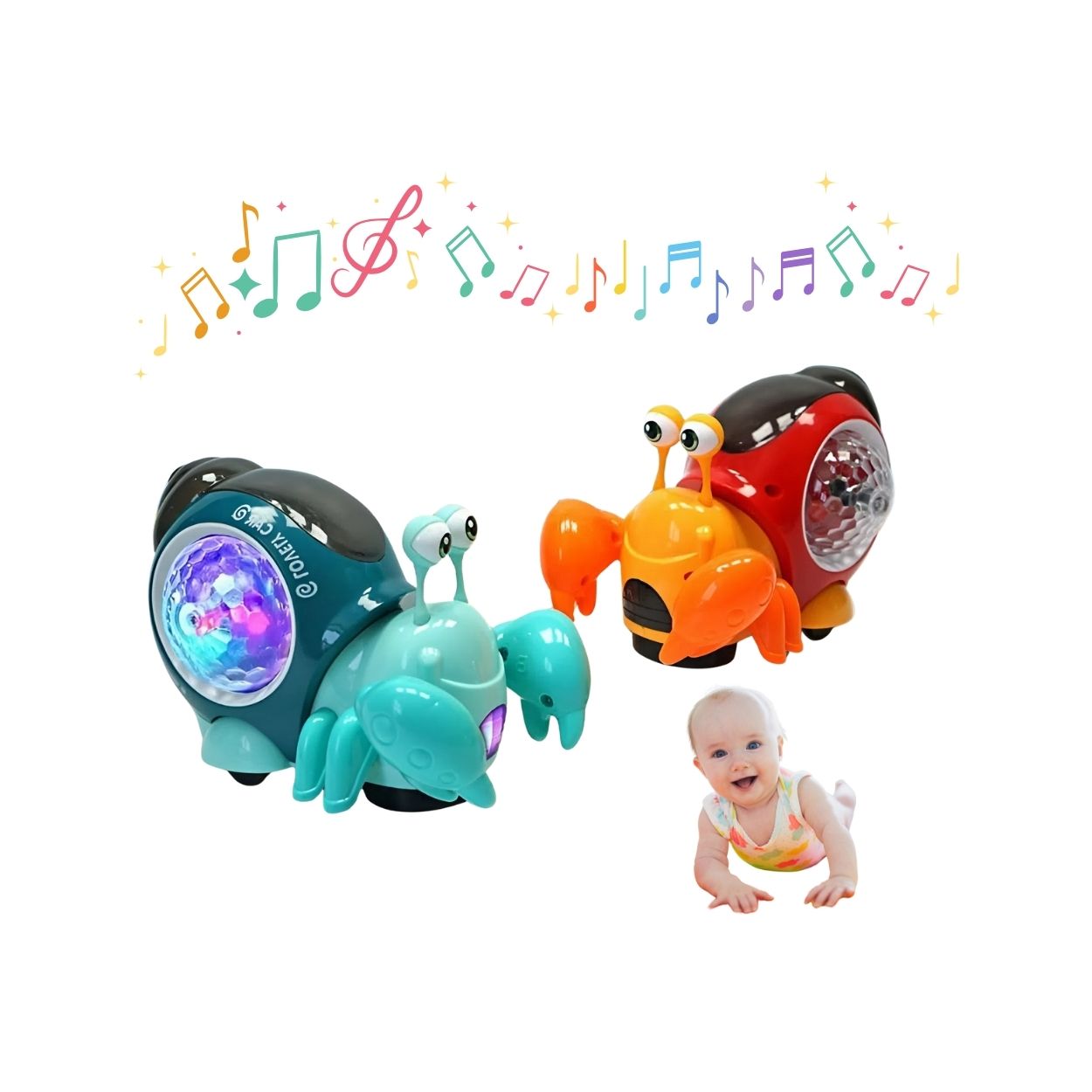 DÚO CANGREJOS MUSICALES INTERACTIVOS CON LUCES LED - 1