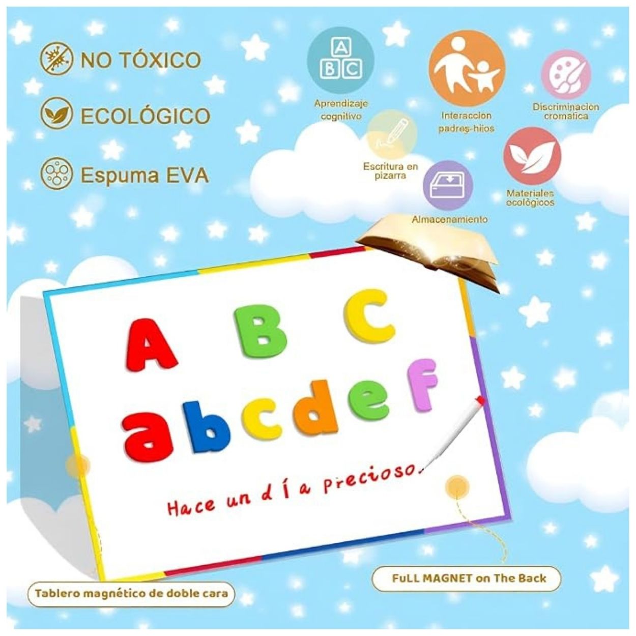 KIT DIDÁCTICO 253 LETRAS Y NÚMEROS MAGNÉTICOS CON PIZARRA - 3