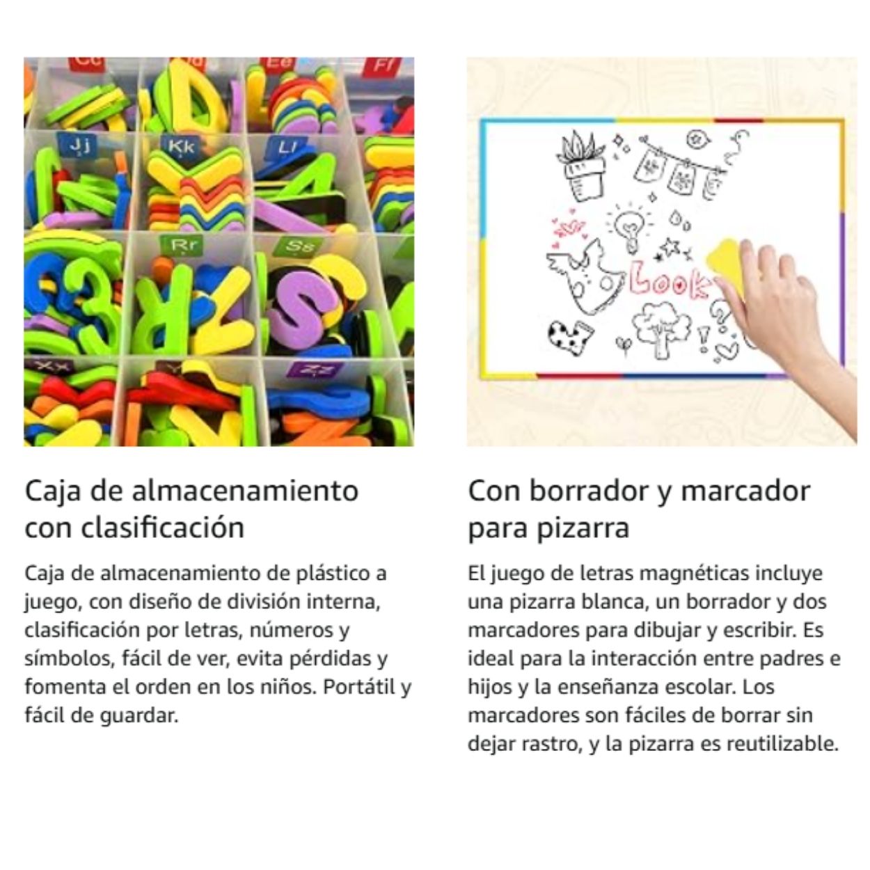 KIT DIDÁCTICO 253 LETRAS Y NÚMEROS MAGNÉTICOS CON PIZARRA - 4