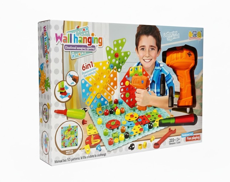 SET DIDÁCTICO MOSAICO CON TALADRO 262 PZS PARA NIÑO - 4