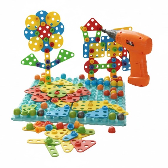 SET DIDÁCTICO MOSAICO CON TALADRO 262 PZS PARA NIÑO - 5