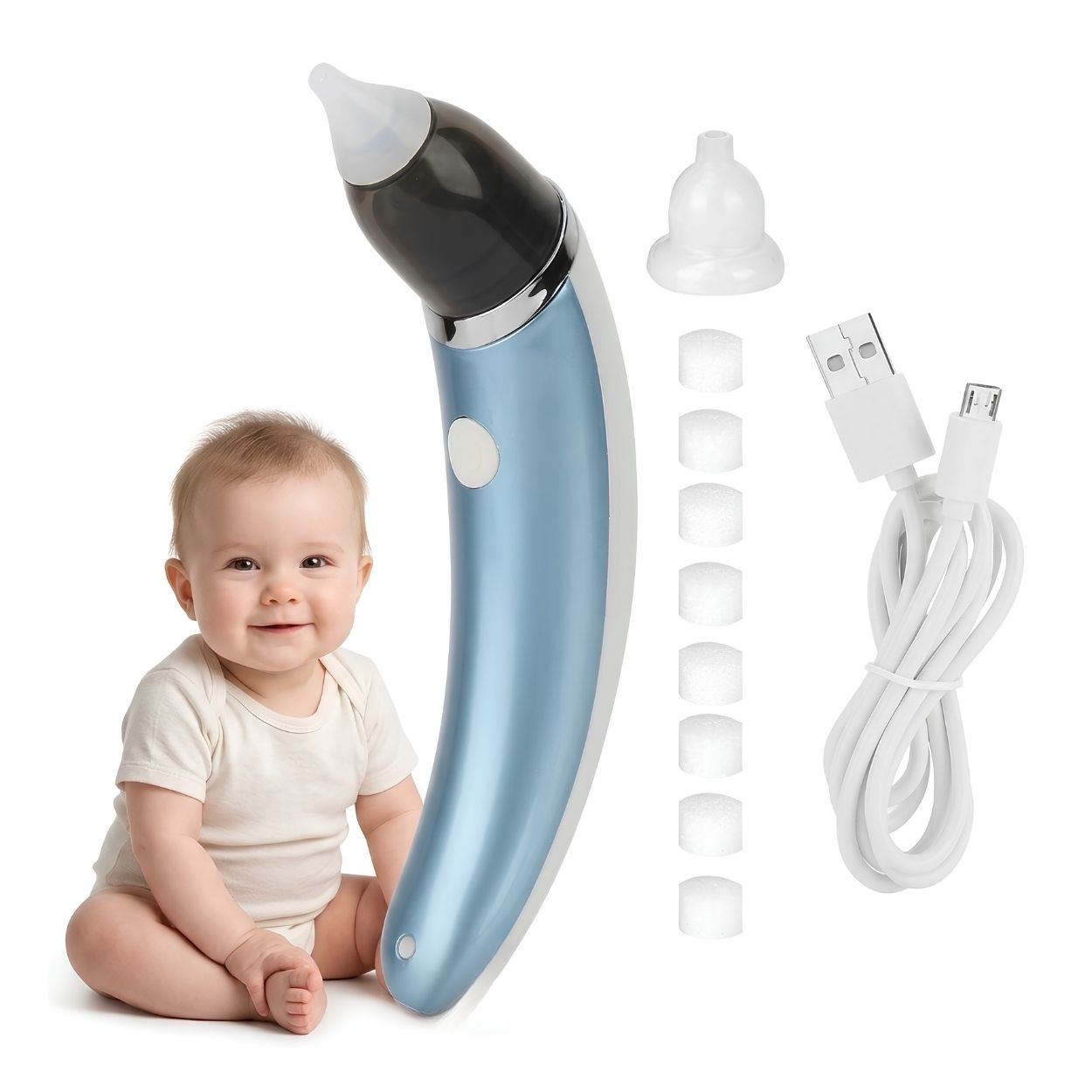 ASPIRADOR NASAL ELÉCTRICO PORTÁTIL RECARGABLE PARA BEBÉ NIÑO - 1