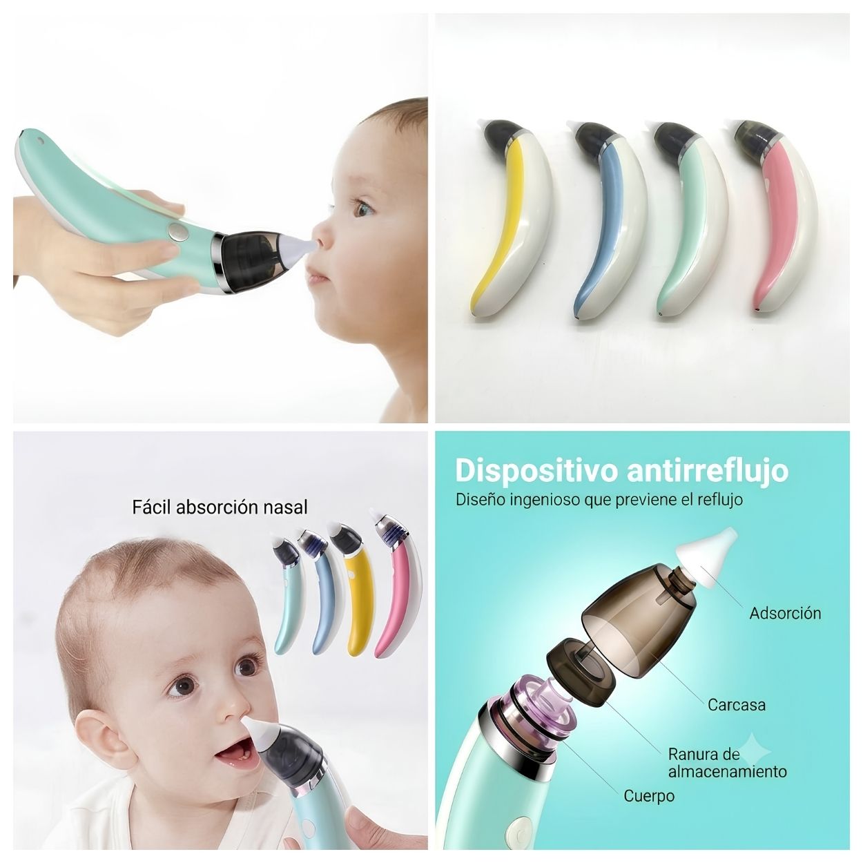 ASPIRADOR NASAL ELÉCTRICO PORTÁTIL RECARGABLE PARA BEBÉ NIÑO - 7