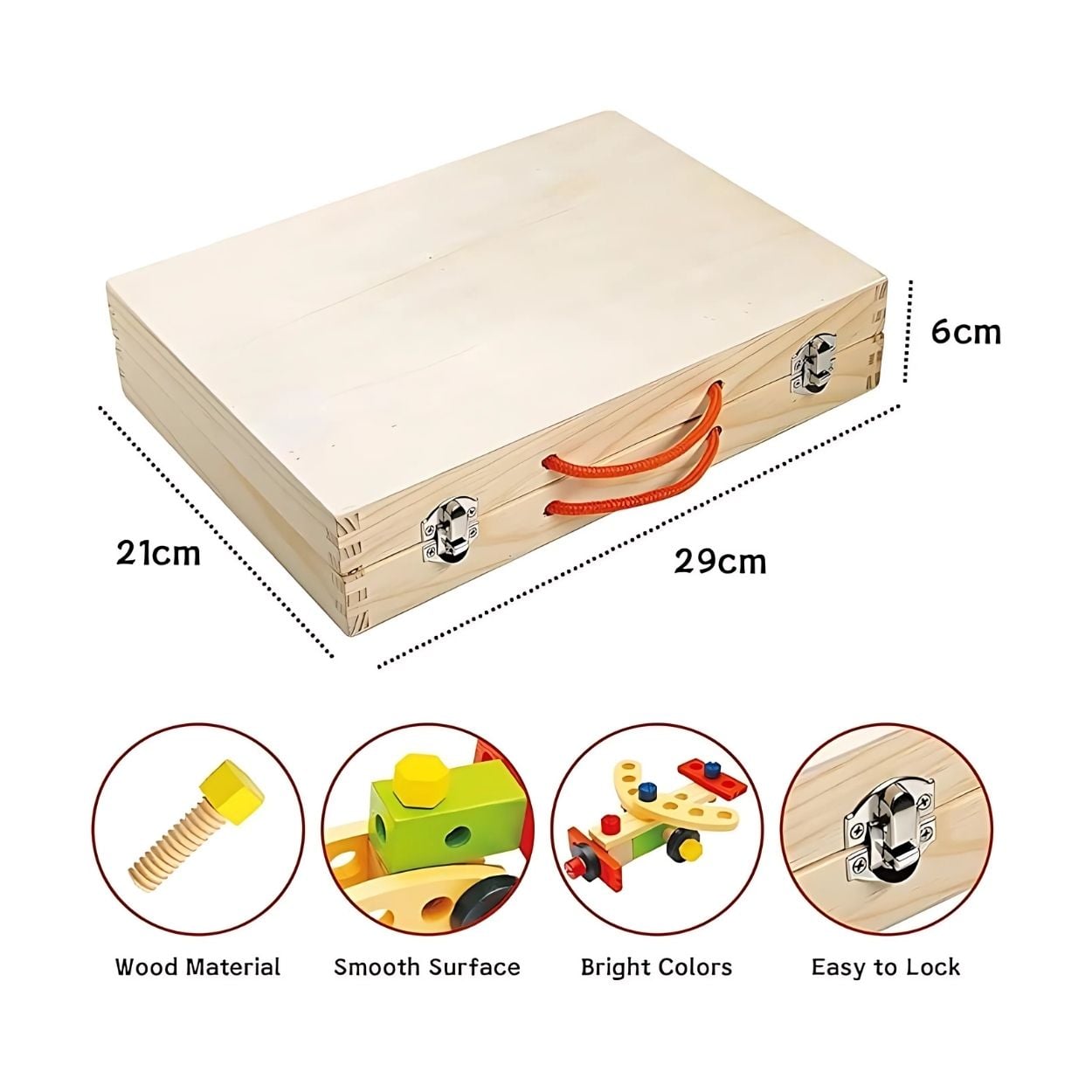 Kit Educativo Maletín Herramientas Coloridas de Madera para Niños - 2