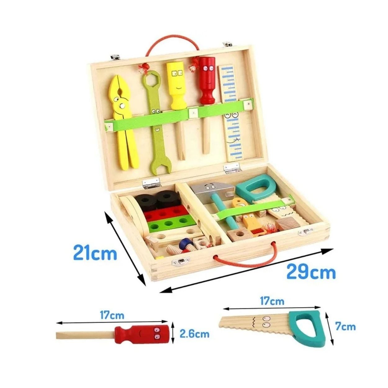 Kit Educativo Maletín Herramientas Coloridas de Madera para Niños - 3