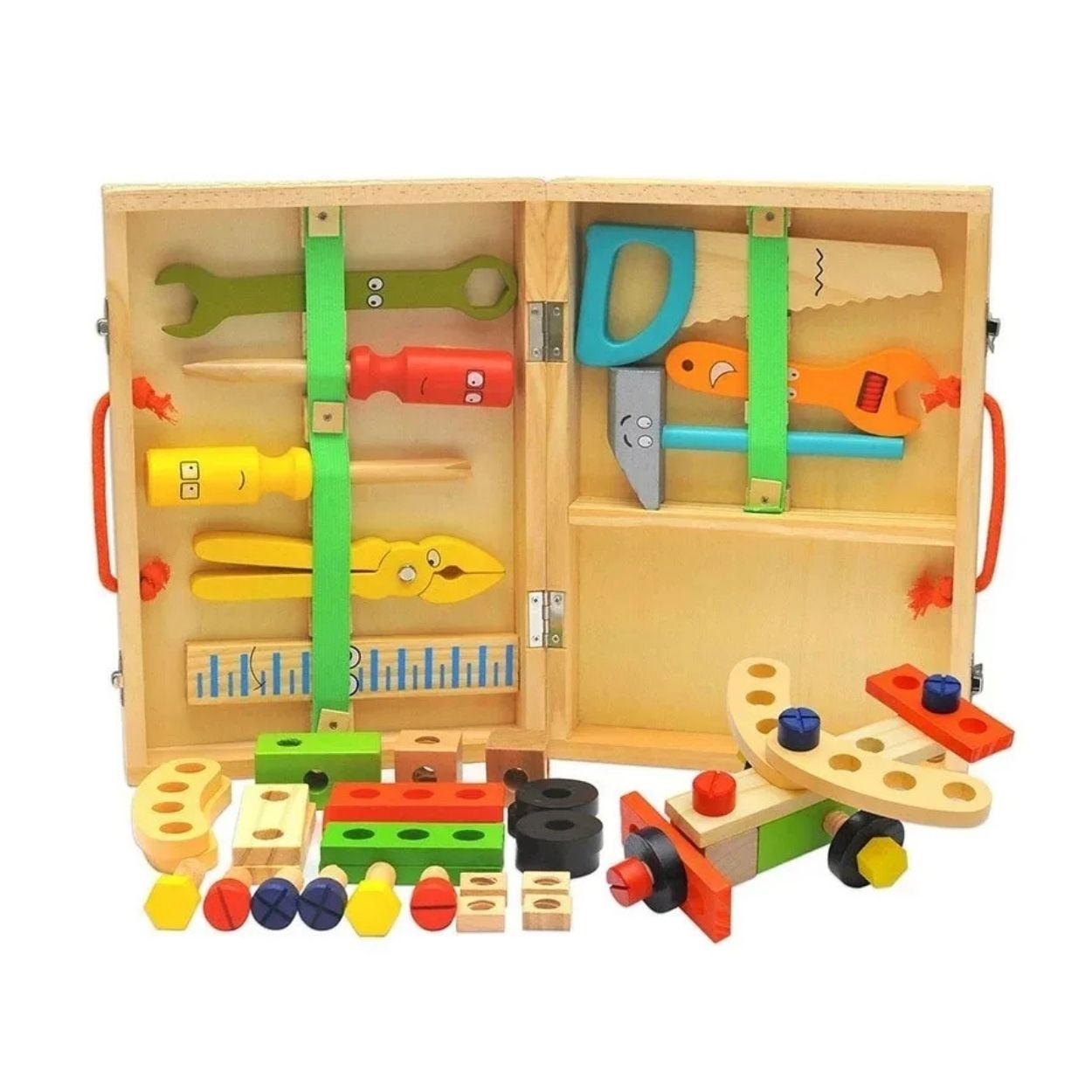 Kit Educativo Maletín Herramientas Coloridas de Madera para Niños - 5