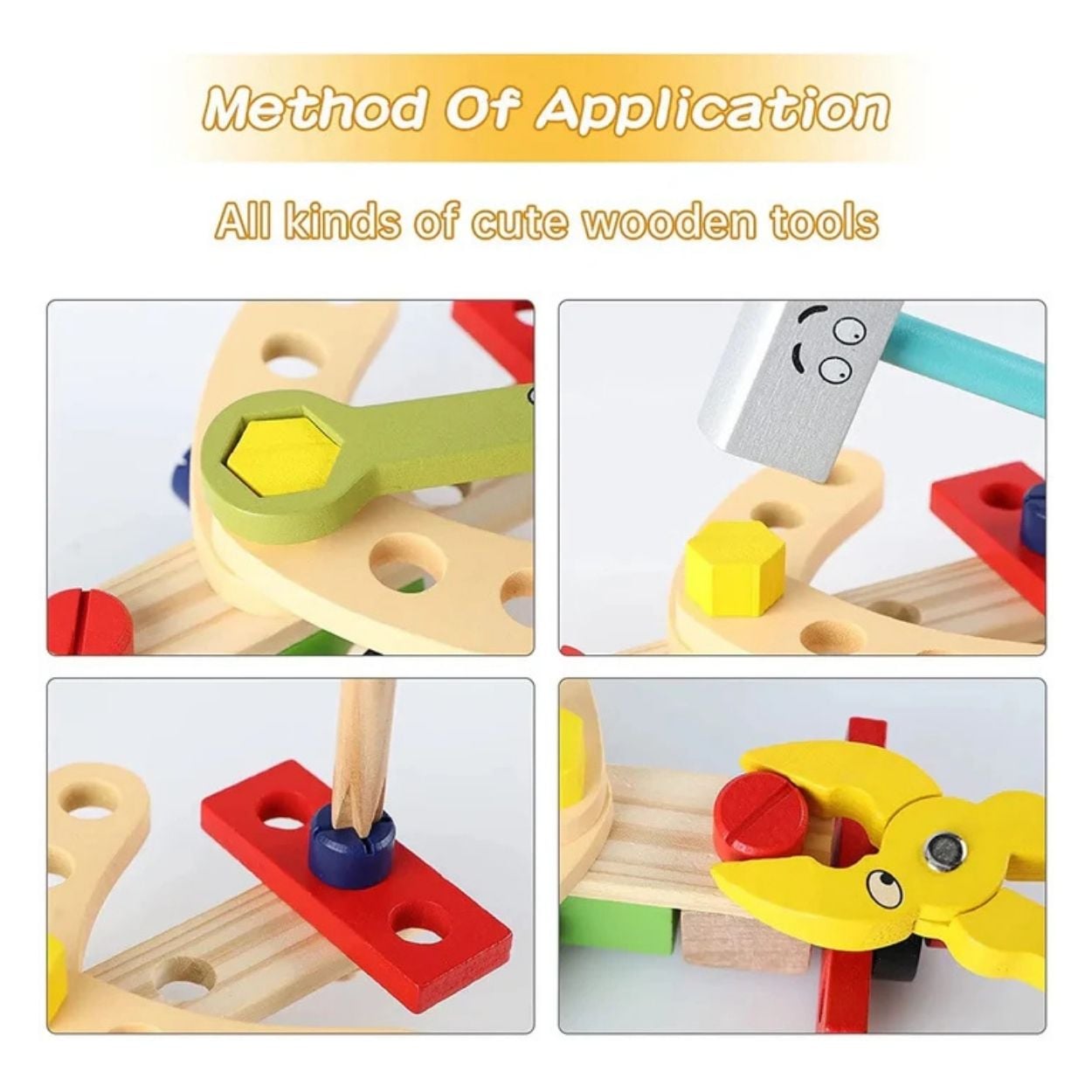 Kit Educativo Maletín Herramientas Coloridas de Madera para Niños - 6