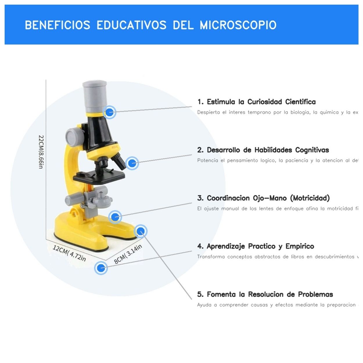 MICROSCOPIO EXPLORADOR EDUCATIVO DE JUGUETE PARA NIÑOS - 3