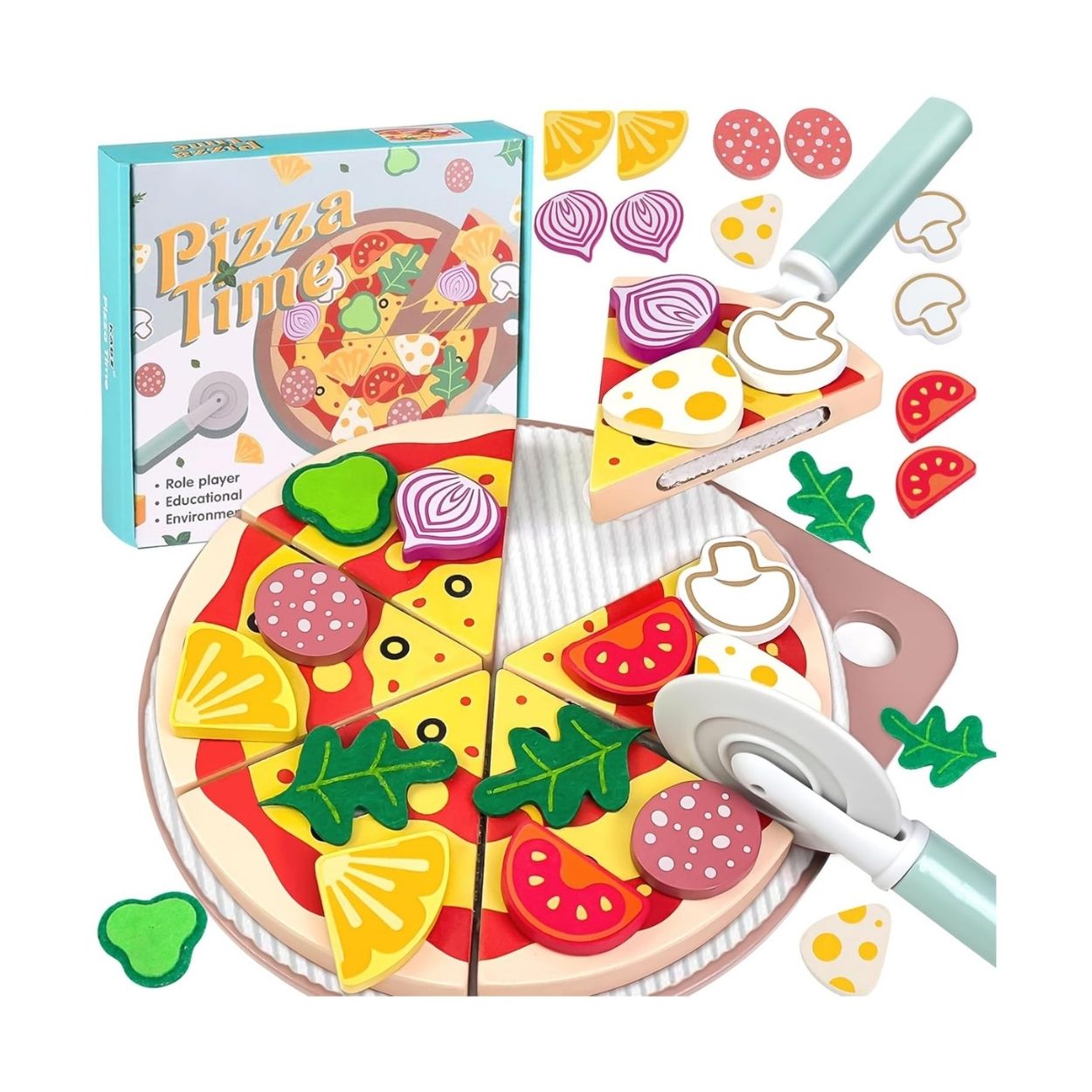 Juego Infantil Pizza Mágica Educativa - Rompecabezas de Madera - 1