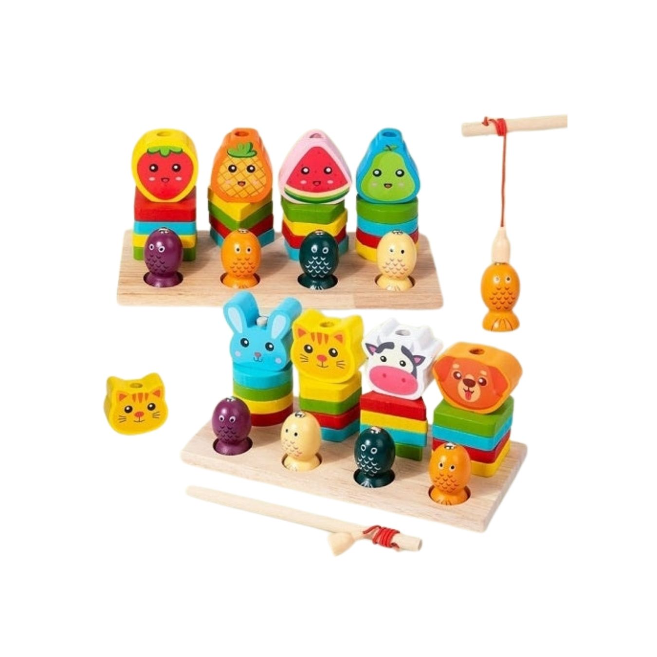 JUEGO DIDÁCTICO DE PESCA MAGNÉTICA DE MADERA PARA NIÑOS - 1