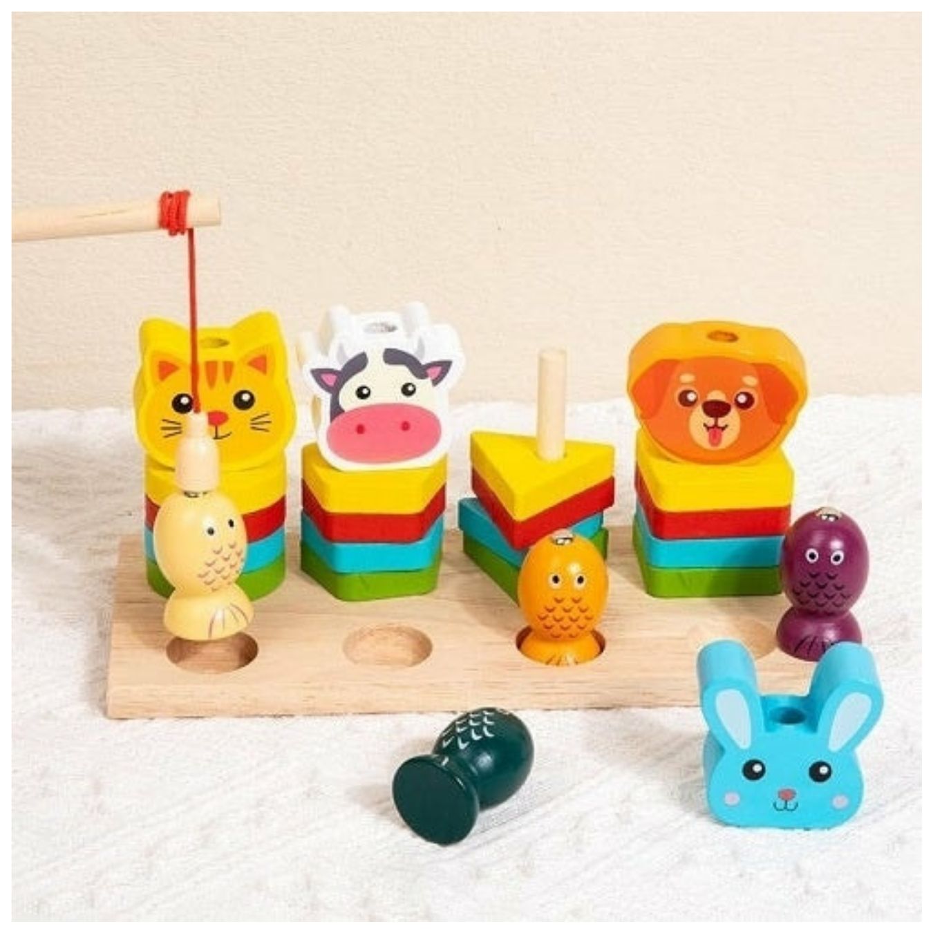 JUEGO DIDÁCTICO DE PESCA MAGNÉTICA DE MADERA PARA NIÑOS - 2