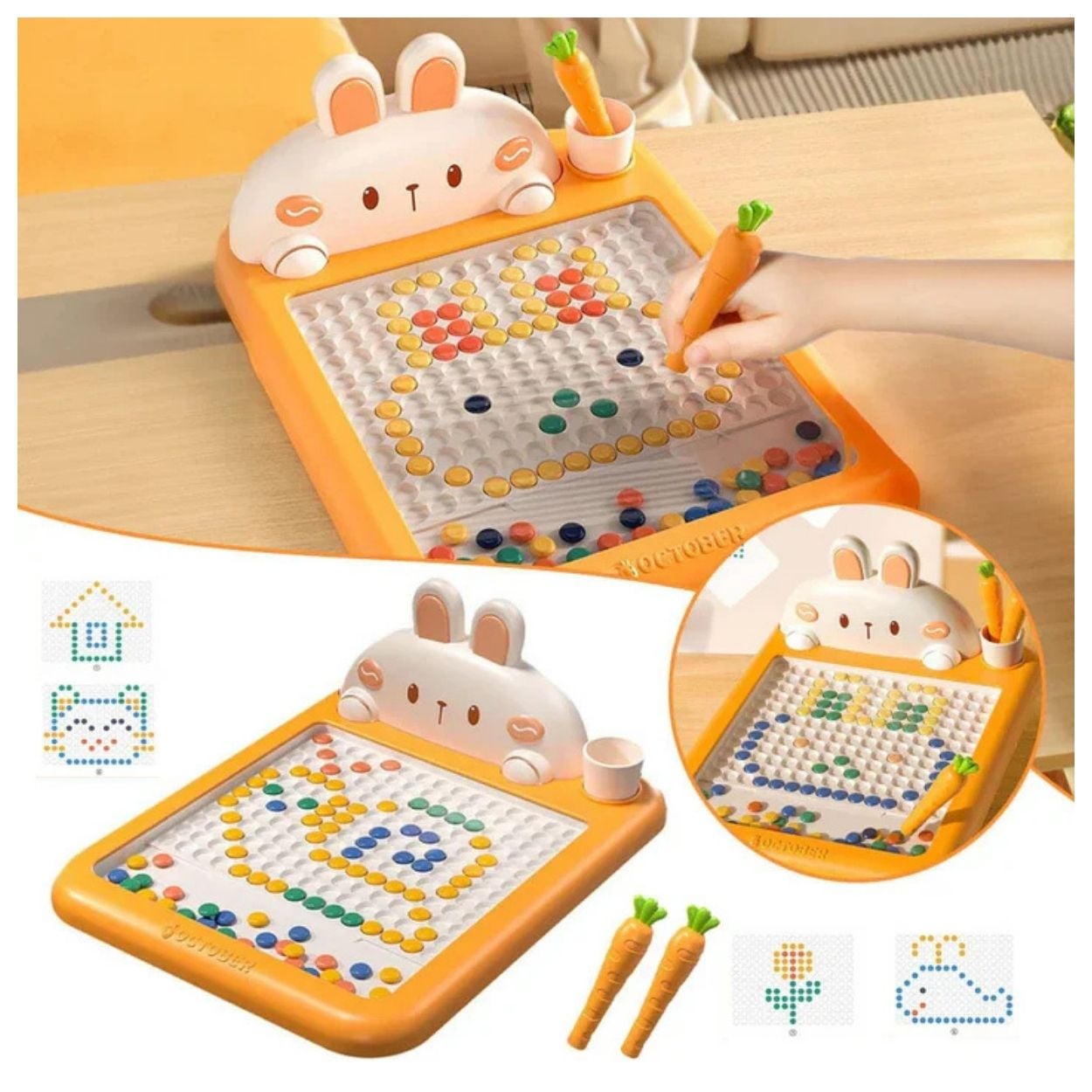 JUEGO DIDÁCTICO CONEJITO TABLERO MOSAICO MAGNÉTICO PARA NIÑOS - 2
