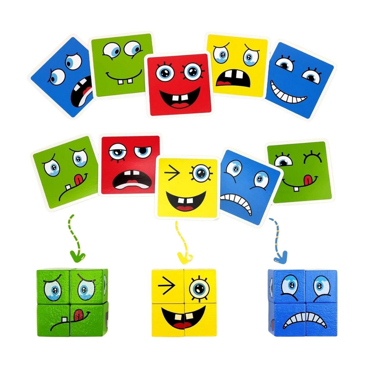 JUGUETE DIDÁCTICO CUBOS MONTESSORI EMOCIONES DIVERTIDAS PARA NIÑOS - 4