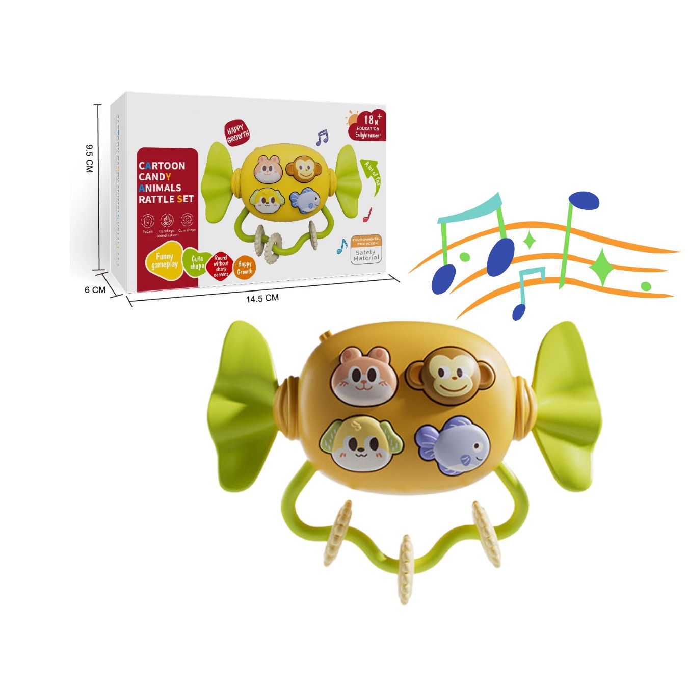 SONAJERO INTERACTIVO CARAMELO MUSICAL PARA BEBÉ - 1