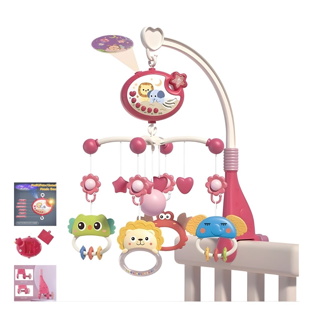 Móvil Musical Proyector con Temporizador Automático para Bebé Niña - 1
