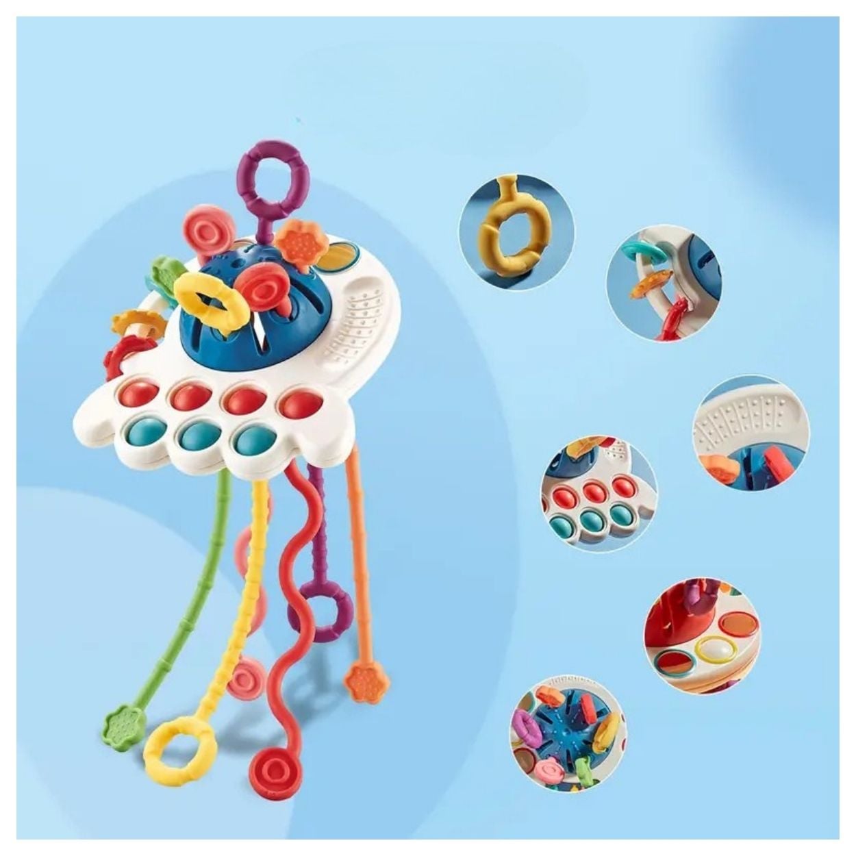 JUGUETE PULPO MOLAR SENSORIAL MONTESSORI PARA BEBÉ - 1
