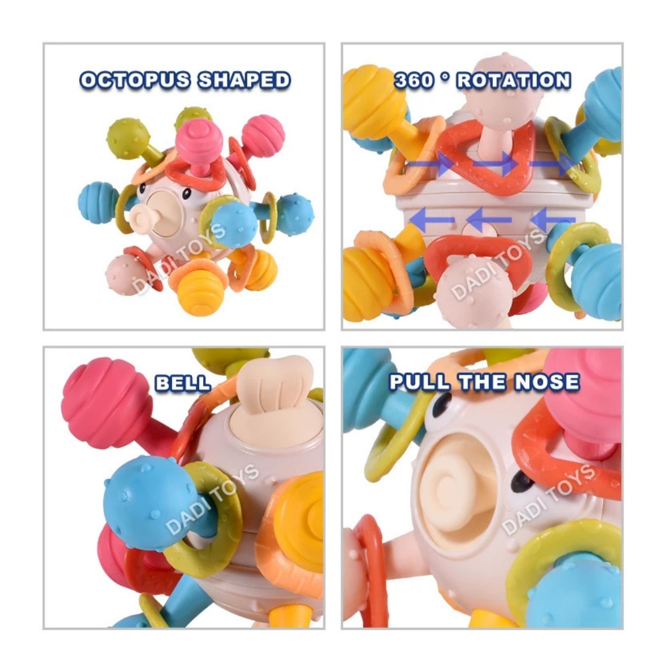 JUGUETE SONAJERO MOLAR MONTESSORI CON OJITOS PARA BEBÉ - 2