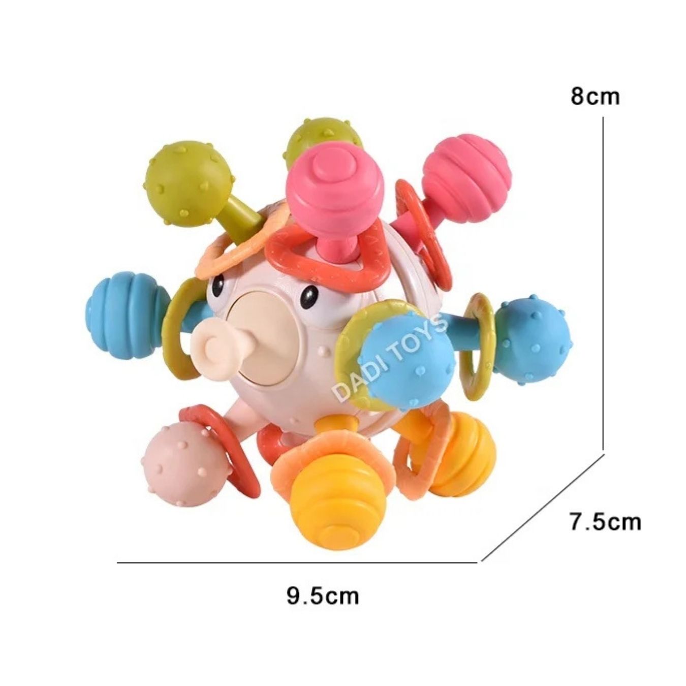 JUGUETE SONAJERO MOLAR MONTESSORI CON OJITOS PARA BEBÉ - 3