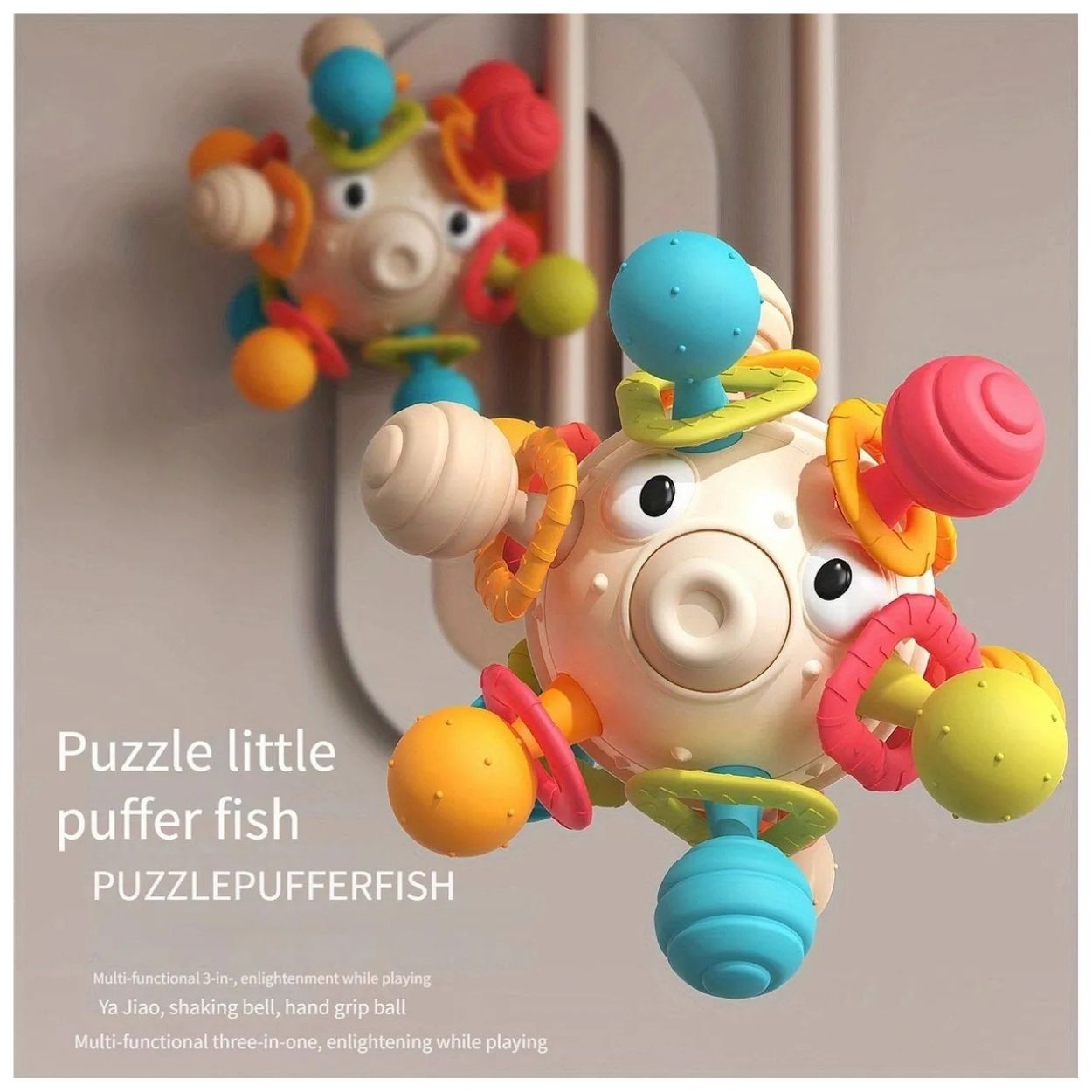 JUGUETE SONAJERO MOLAR MONTESSORI CON OJITOS PARA BEBÉ - 4