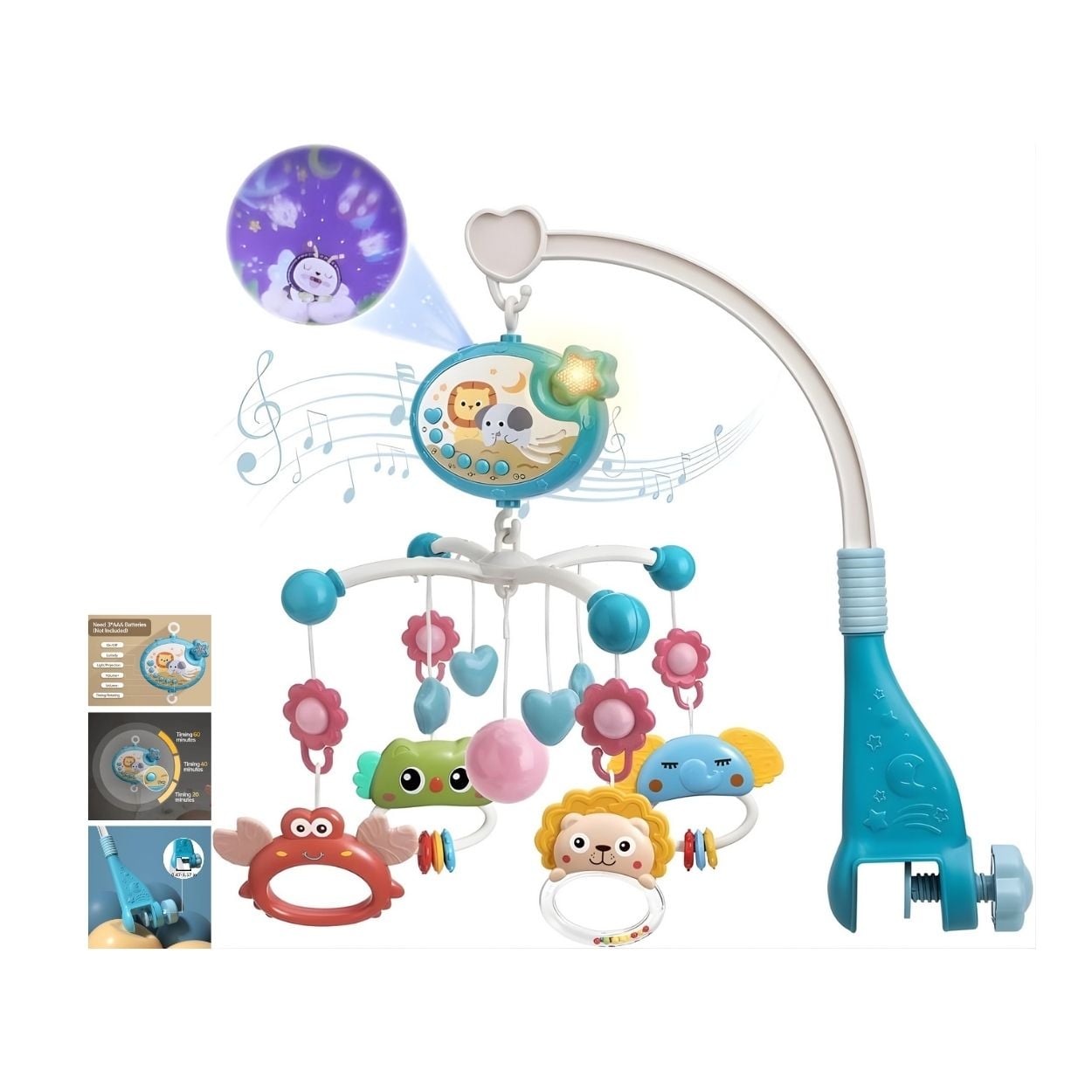 Móvil Musical Proyector con Temporizador Automático para Bebé Niño - 1