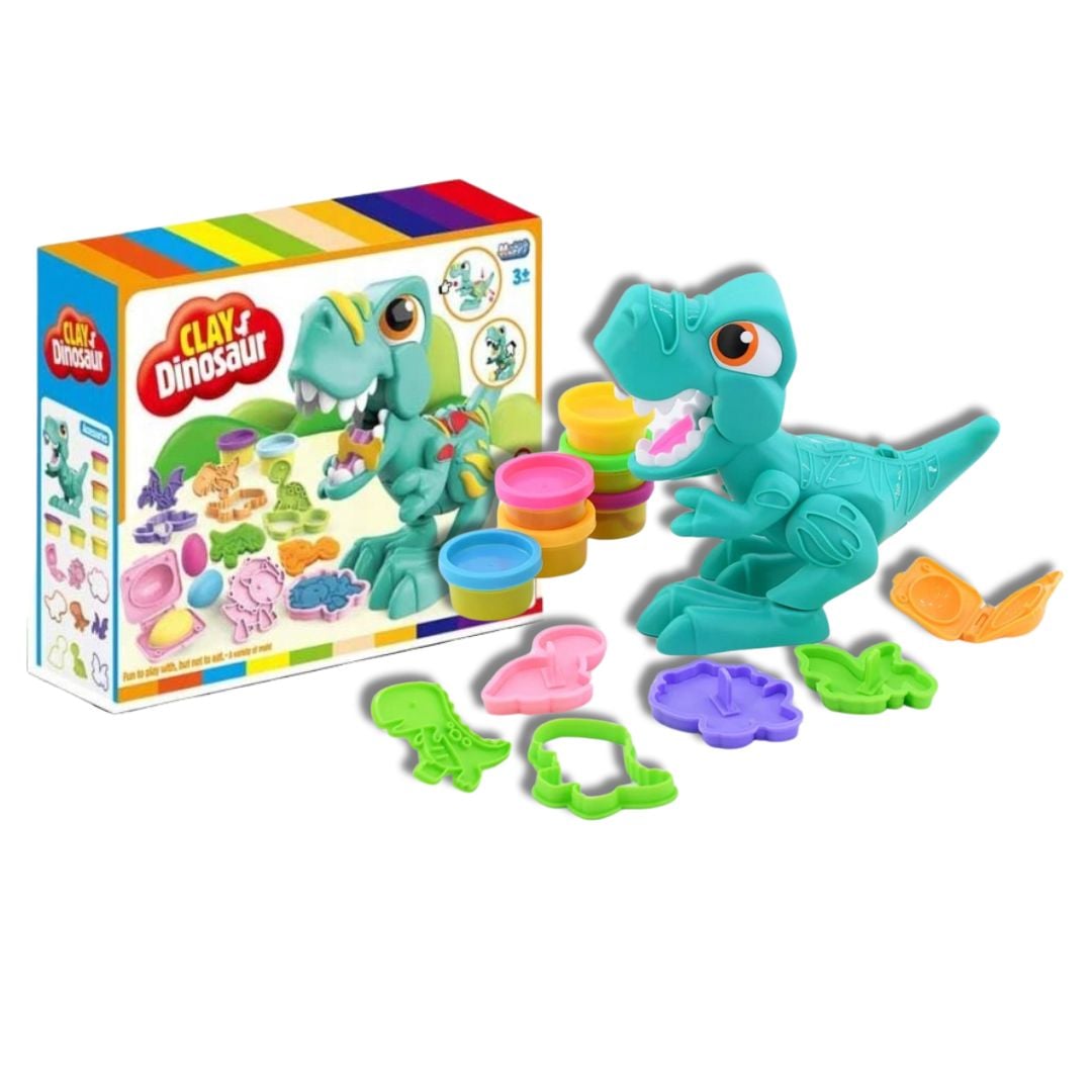 SET DIDÁCTICO DINOSAURIO CLAY PLASTILINAS Y MOLDES - 1