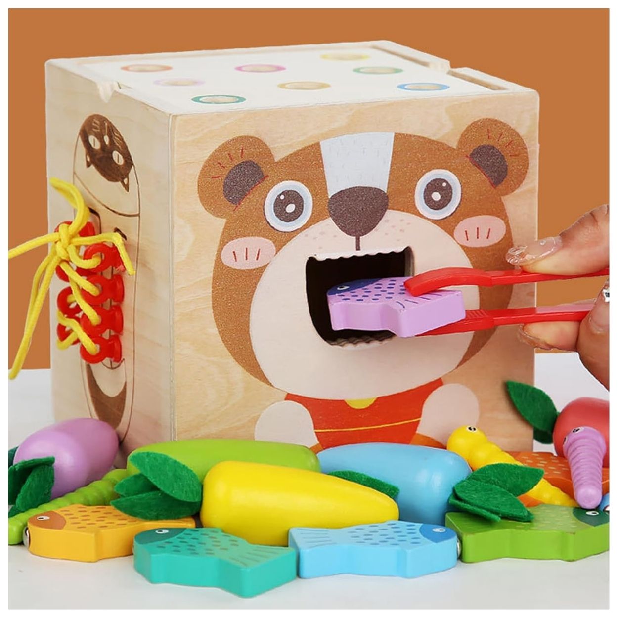 CUBO DIDÁCTICO 8 EN 1 DE MADERA OSITO MONTESSORI - 5