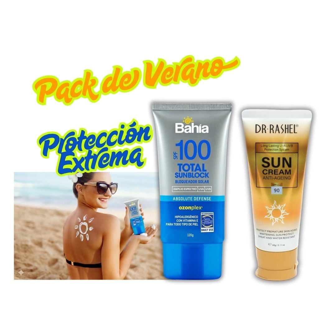 BLOQUEADOR BAHÍA SPF100 + PROTECTOR SPF90+++ DR RASHEL - 1