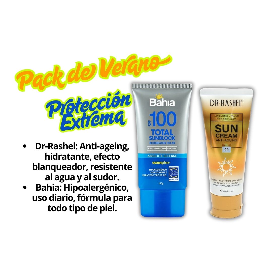 BLOQUEADOR BAHÍA SPF100 + PROTECTOR SPF90+++ DR RASHEL - 2
