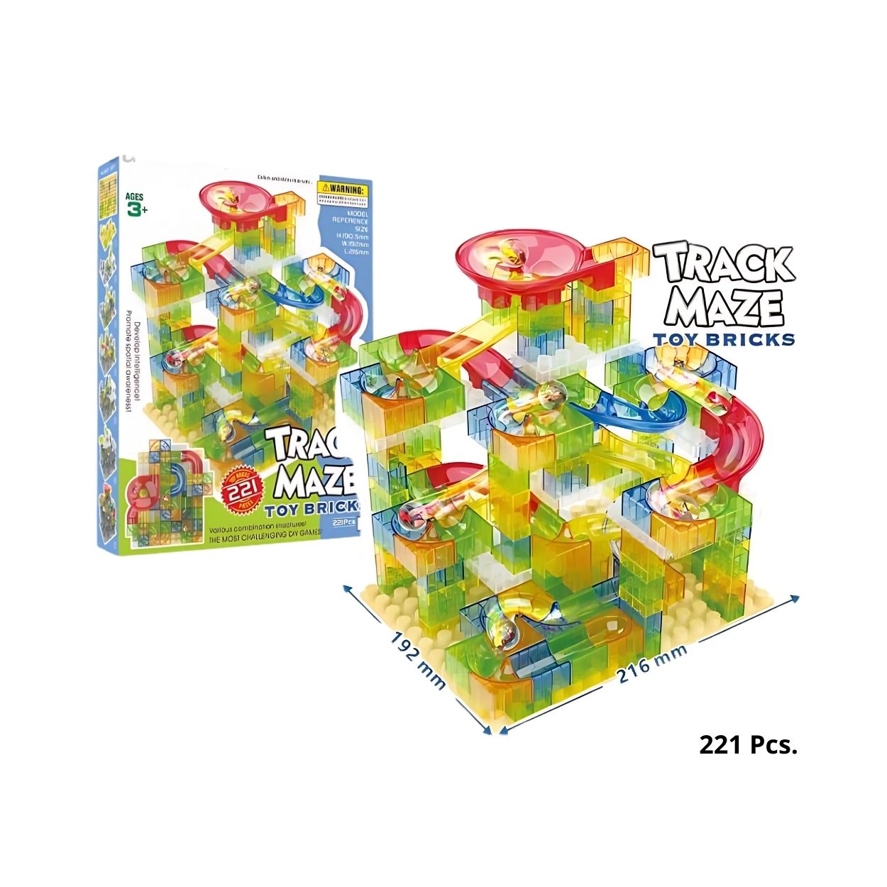 JUEGO DIDÁCTICO PISTA CANICAS 221 PCS JUGUETE ARMABLE - 2