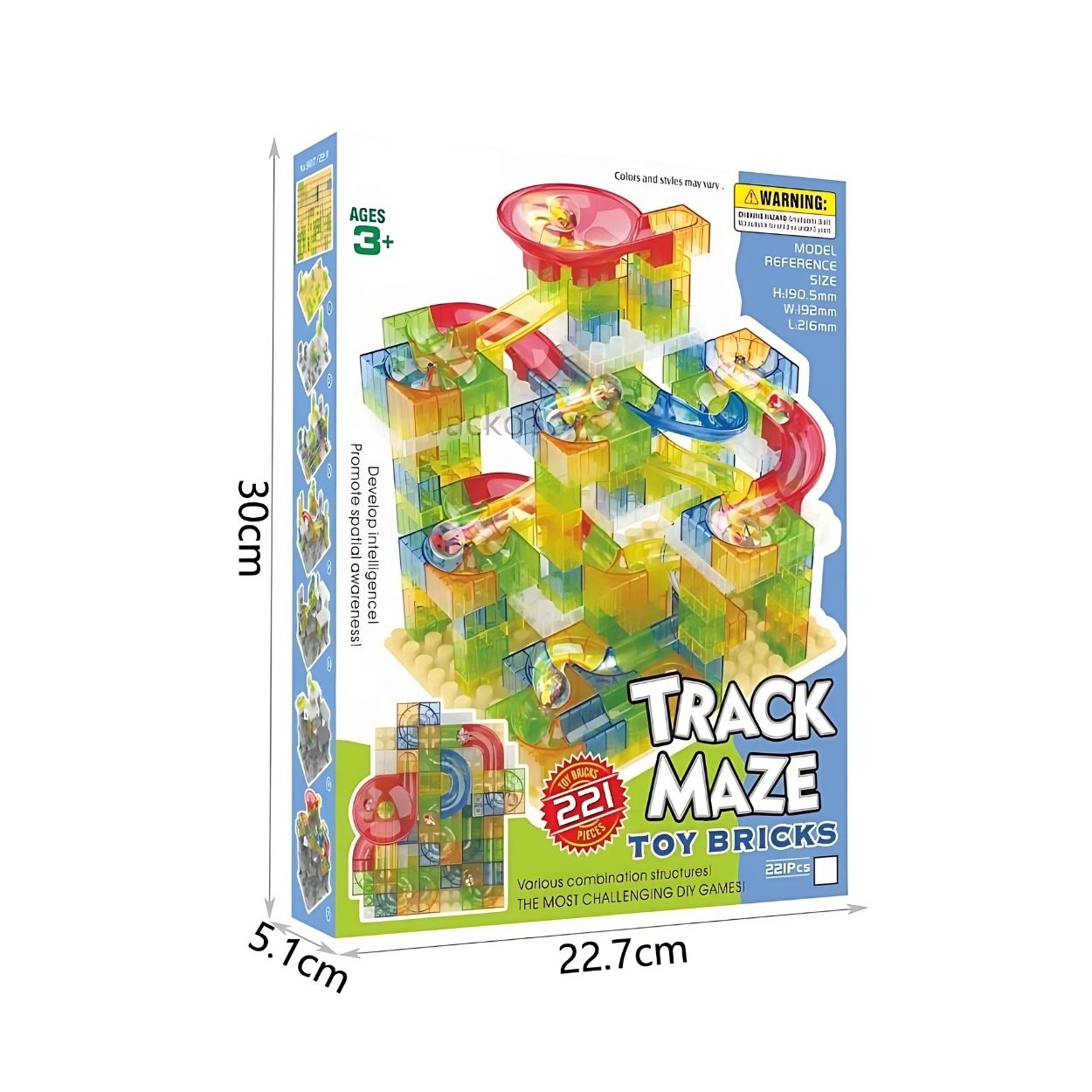 JUEGO DIDÁCTICO PISTA CANICAS 221 PCS JUGUETE ARMABLE - 3