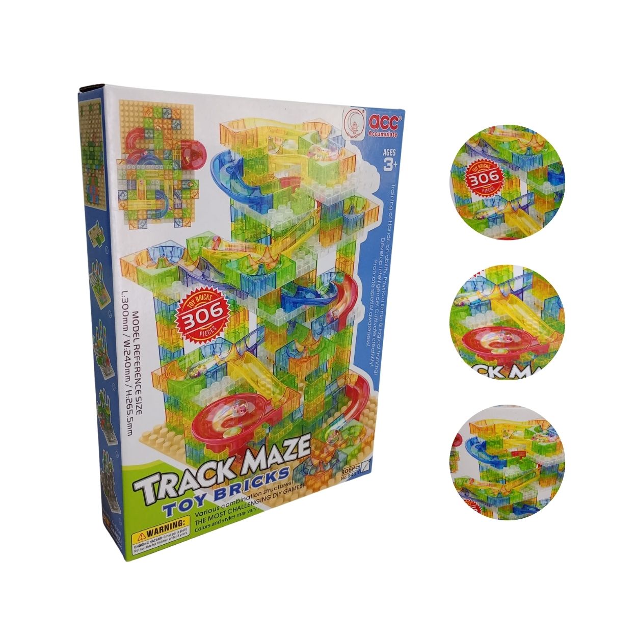 PISTA CANICAS 306 PCS JUGUETE DIDÁCTICO LÓGICA STEM - 1