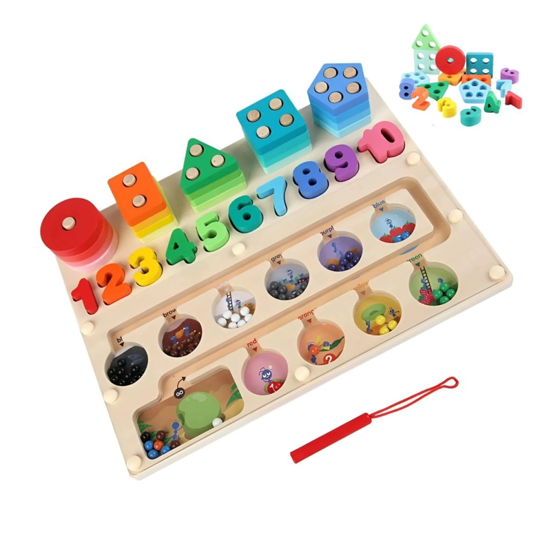 TABLERO MONTESSORI 3 EN 1 MAGNÉTICO DE MADERA EDUCATIVO - 1
