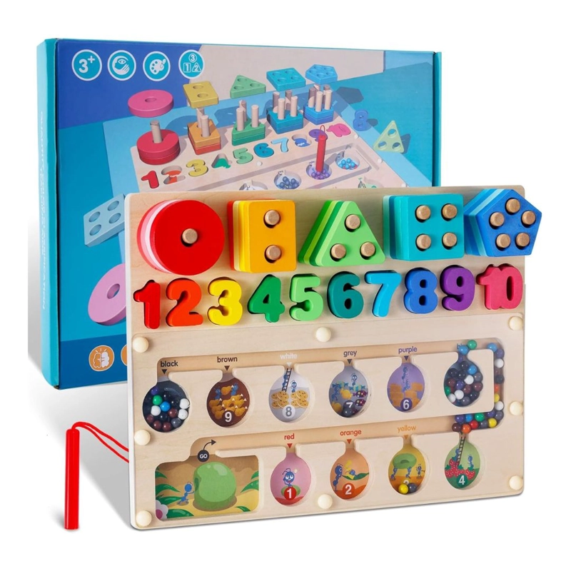 TABLERO MONTESSORI 3 EN 1 MAGNÉTICO DE MADERA EDUCATIVO - 2