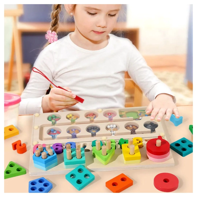 TABLERO MONTESSORI 3 EN 1 MAGNÉTICO DE MADERA EDUCATIVO - 4