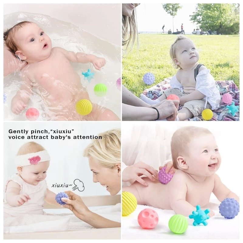 PACK SENSORIAL PARA BEBÉS ALFOMBRA DE AGUA RECTANGULAR + 6 PELOTAS TEXTURIZADAS - 7