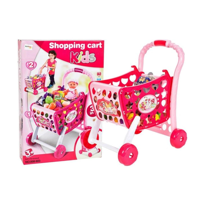 JUEGO DIDÁCTICO CARRITO MUSICAL DE COMPRAS CON ACCESORIOS - ROSADO - 3