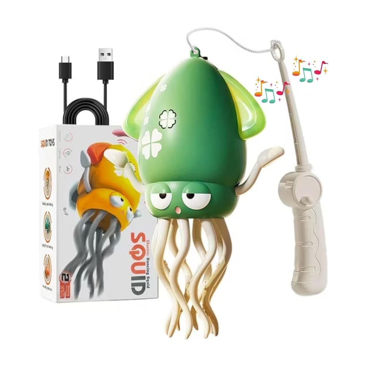 Pulpo Interactivo de Juguete con Movimiento Sonido y Carga USB para Bebés - 1