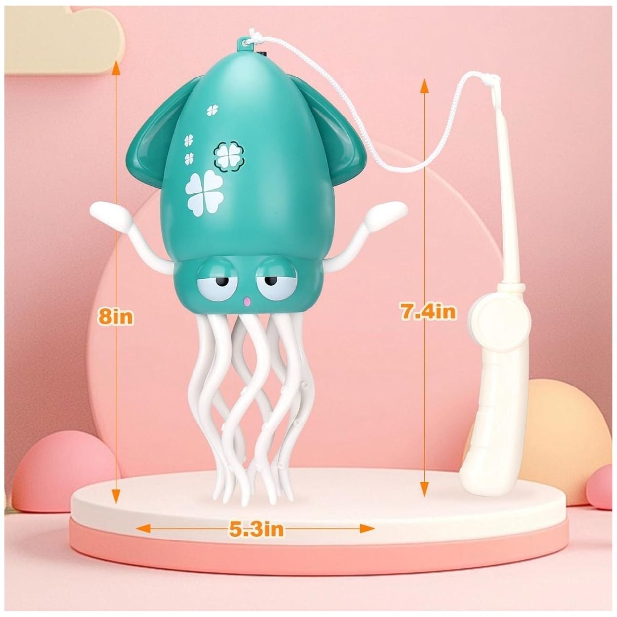 Pulpo Interactivo de Juguete con Movimiento Sonido y Carga USB para Bebés - 5
