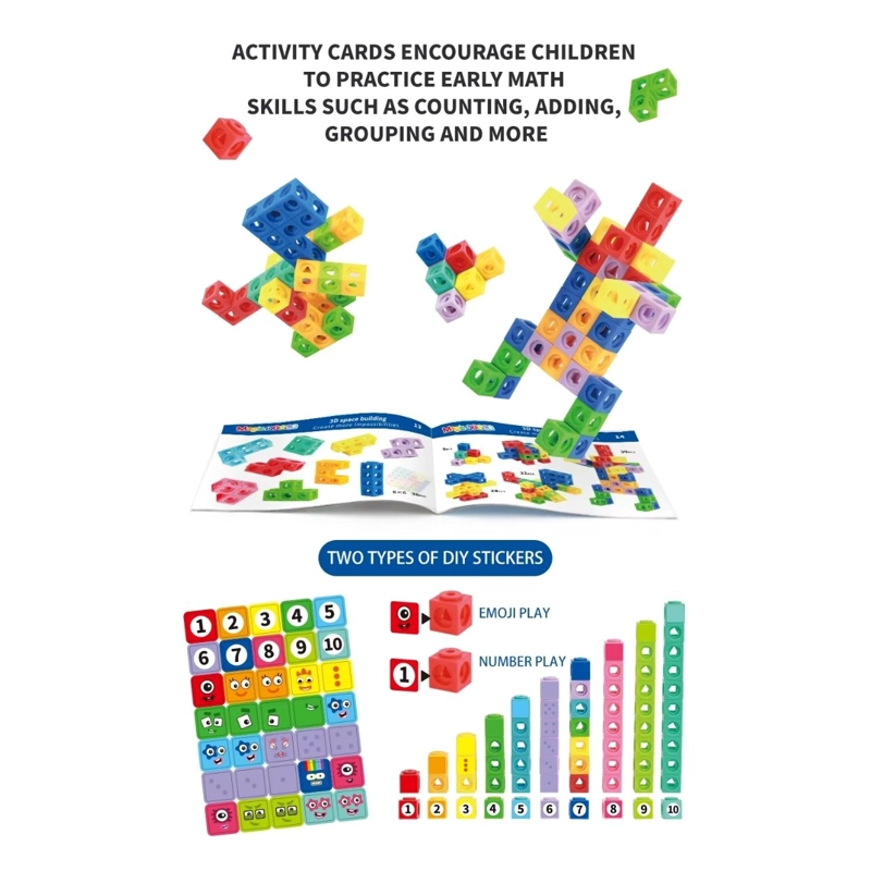JUEGO DIDÁCTICO POLICUBOS MÁGICOS NUMÉRICOS CLASIFICACIÓN Y CONTEO PARA NIÑOS - 100PZS - 3