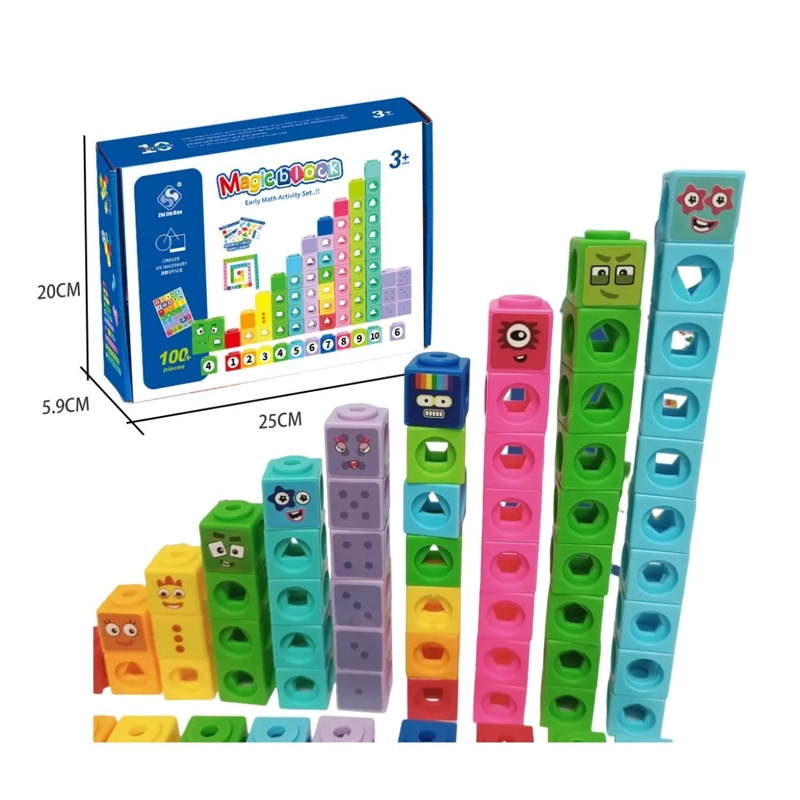 JUEGO DIDÁCTICO POLICUBOS MÁGICOS NUMÉRICOS CLASIFICACIÓN Y CONTEO PARA NIÑOS - 100PZS - 4
