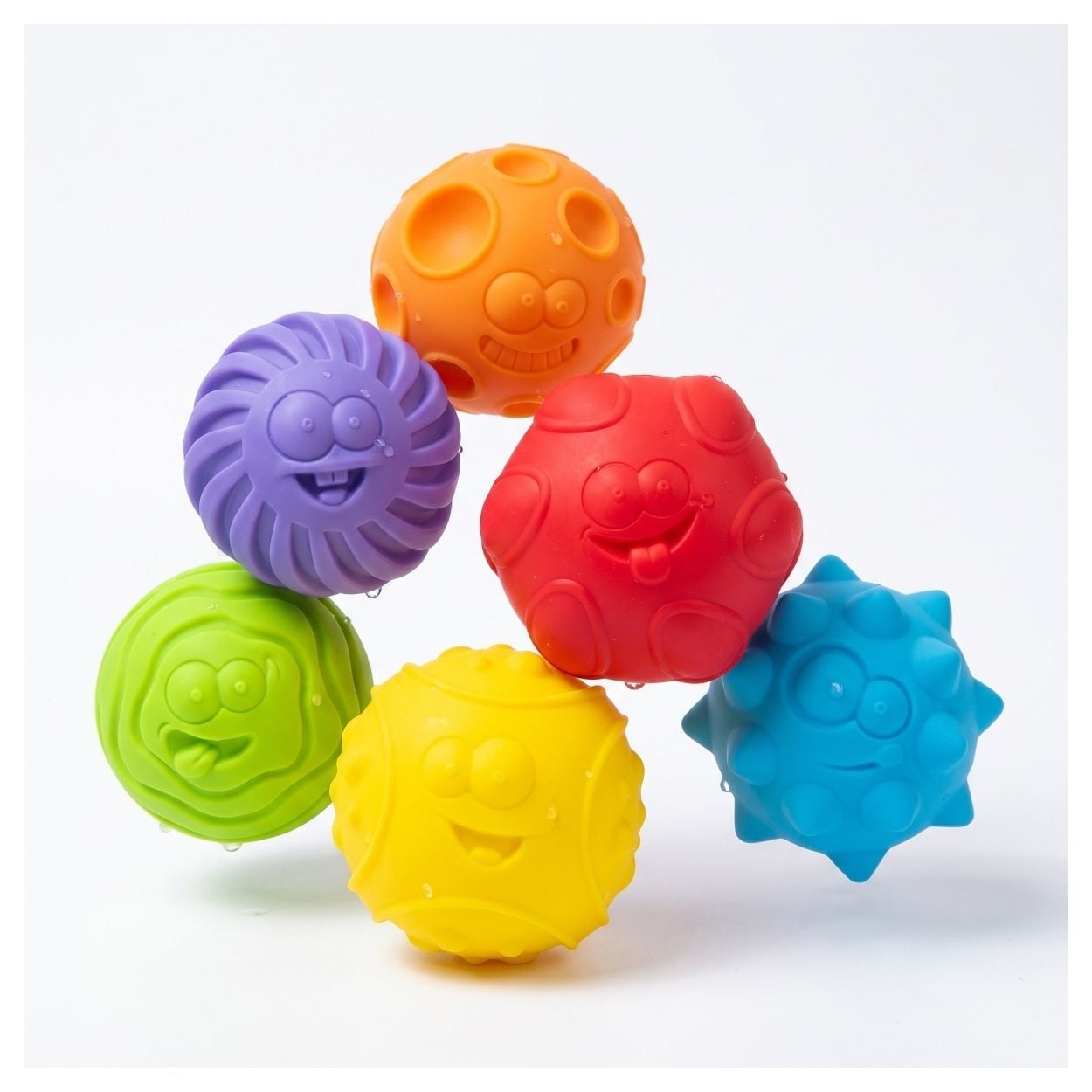 SET DE PELOTAS SENSORIALES EMOCIONES DIVERTIDAS DE COLORES PARA BEBÉ - 1